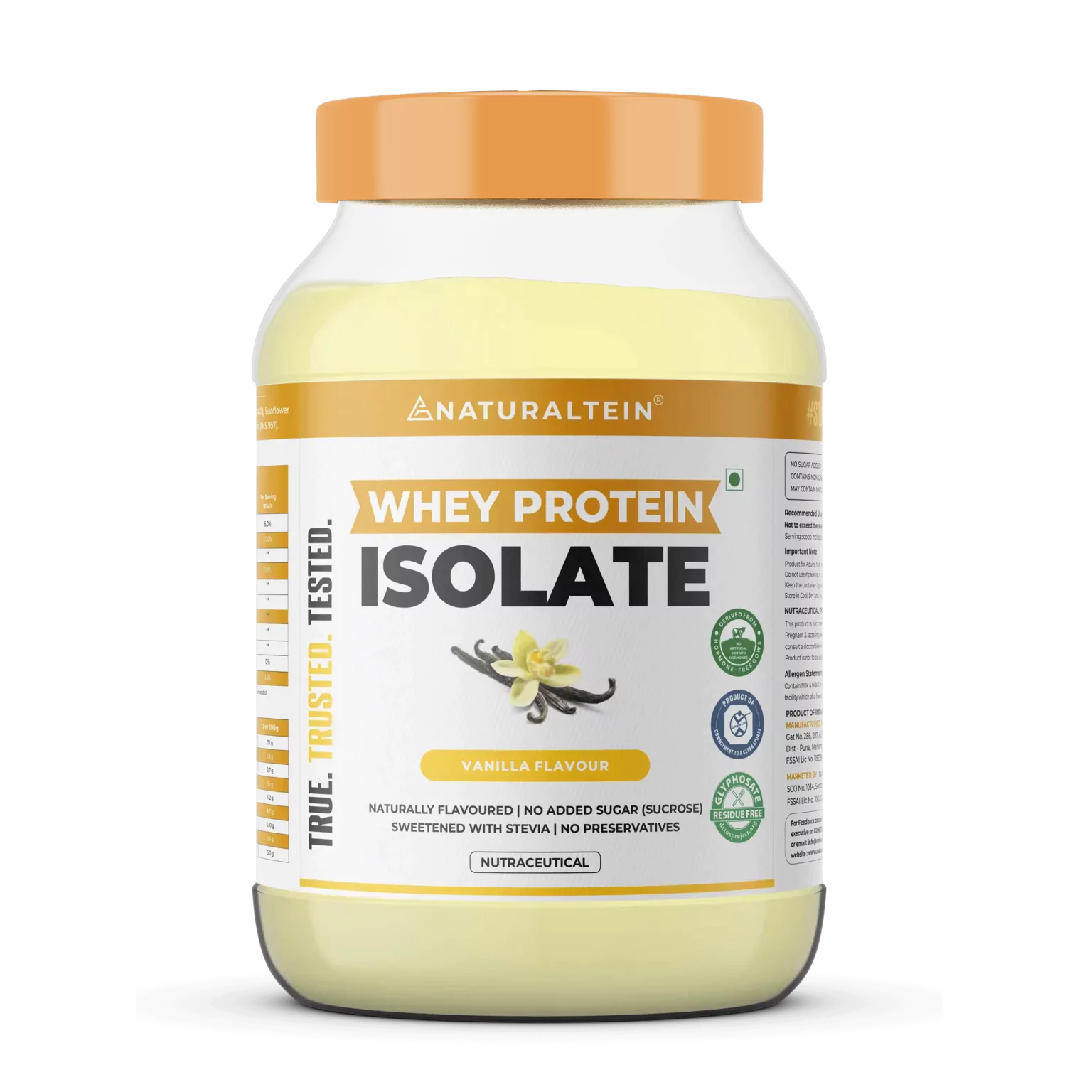 NATURALTEIN – 100% Natural Whey Protein Isolate – Vanilla (25.2 G Protein)
